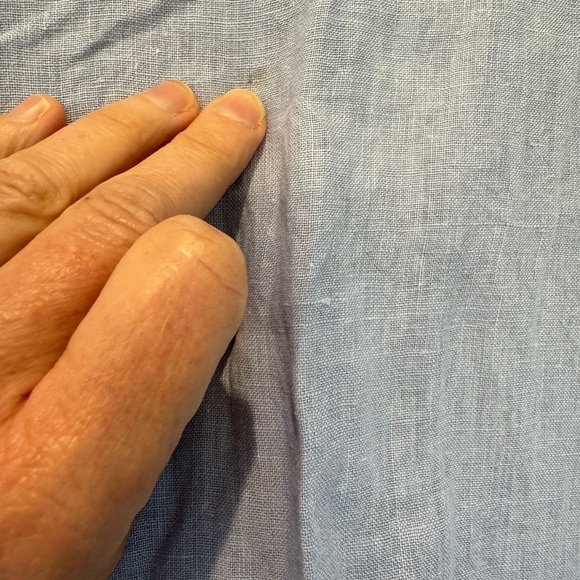 Vintage 90's Clio Linen Boxy Cropped Button Down Top / Medium / Lavendar - Picture 9 of 11